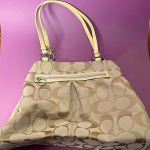 Coach Gold Brown Gabby Carryall Shopper Tote Shoulder Bag